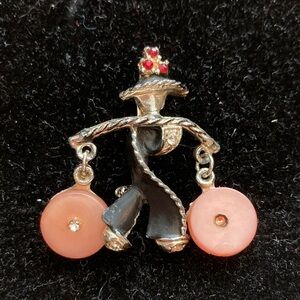 5/$15 Vintage Asian Man Carrying Two Buckets Pin